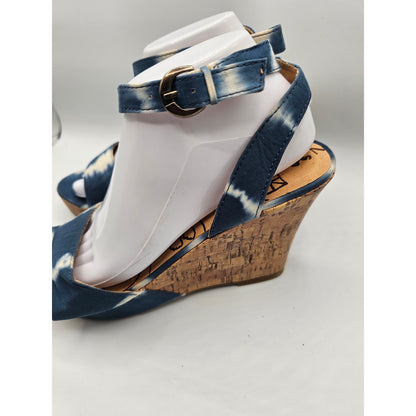 Vintage Y2K Union Bay Womens Sz 10 Platform Wedge Heels Dark Blue Patent