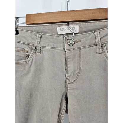 Express Womens Sz 4 Low Rise Skinny Jeans Taupe Beige Gray