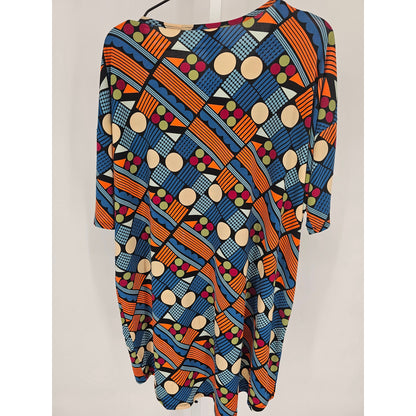 Lularoe Womens Sz M Irma Tunic Top Bright Geometric Colors