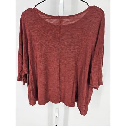 Old Navy Luxe Womens Sz S Dolman Sleeve Blouse Rust Red