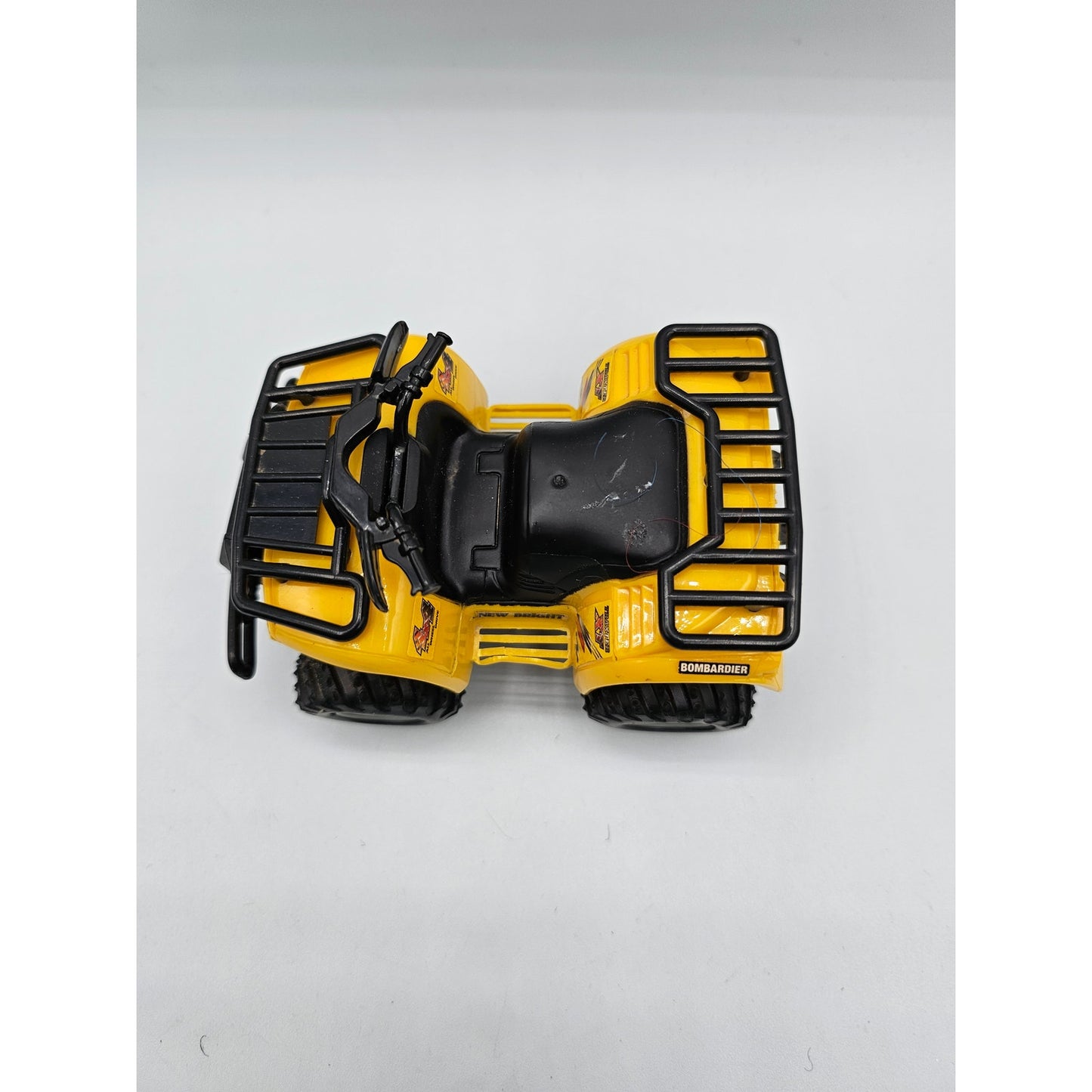 Vintage 1990s New Bright RC 4 Wheeler Toy Yellow Black Quad