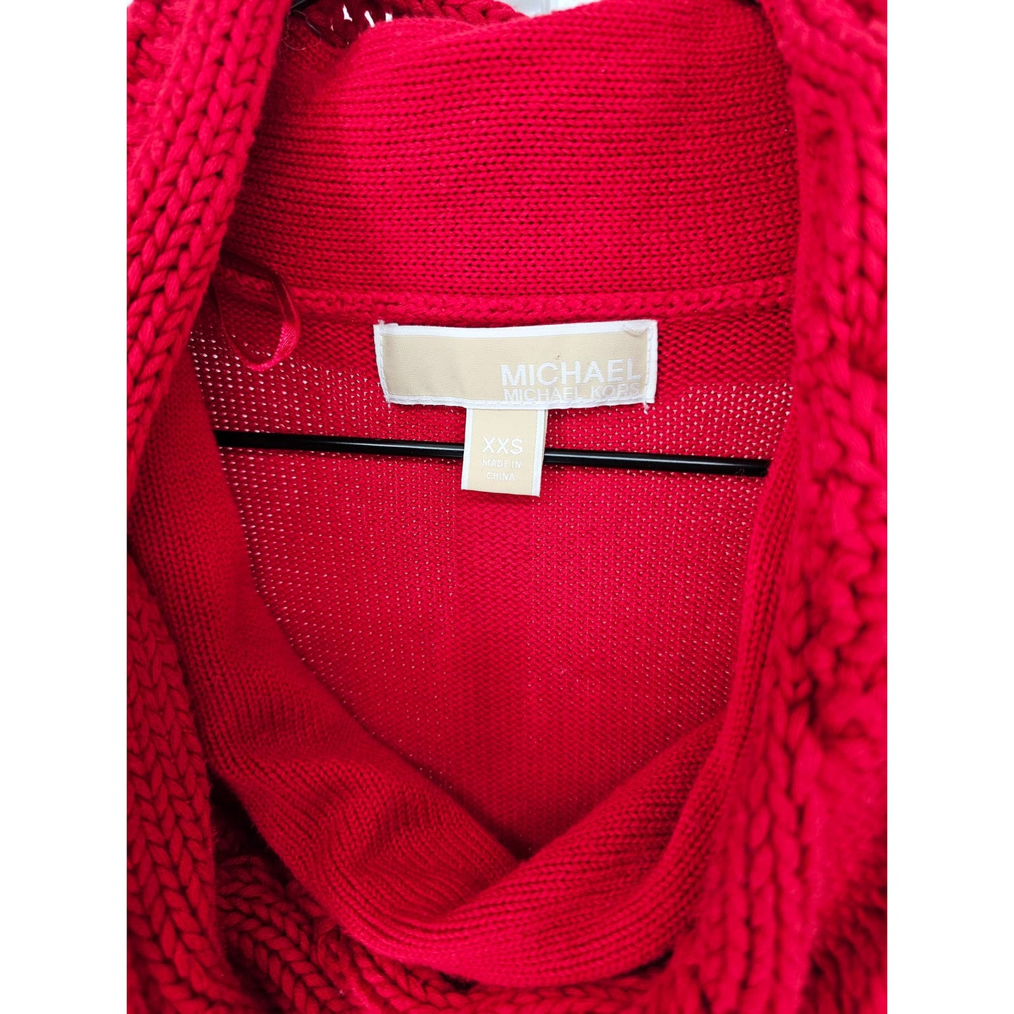 Michael by Michael Kors Womens Sz XXS Cowl Neck Tunic Top Red Knit