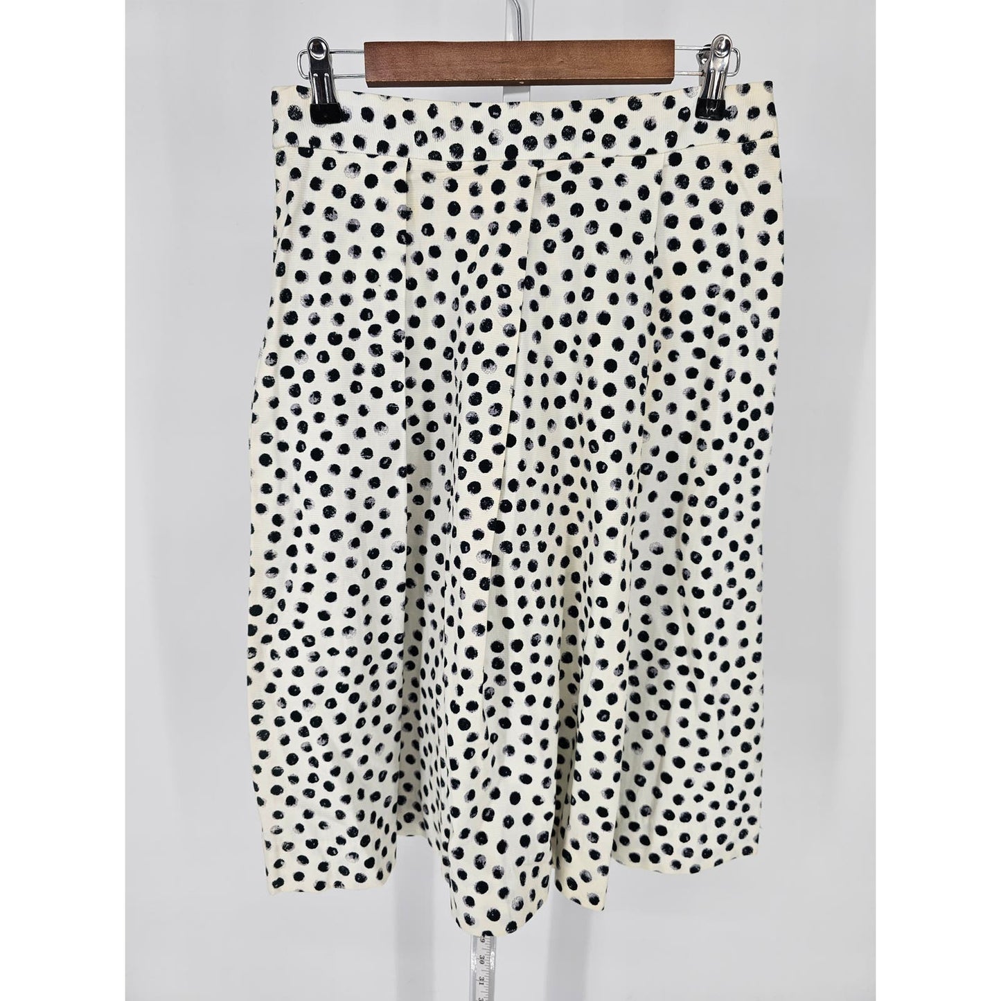 Who What Wear Womens Sz 6 Midi Length Career Skirt Black White Polka Dot