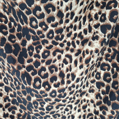 Vtg Y2K Creative Design Works Leopard Print Sleeveless Blouse Sz PL Petite