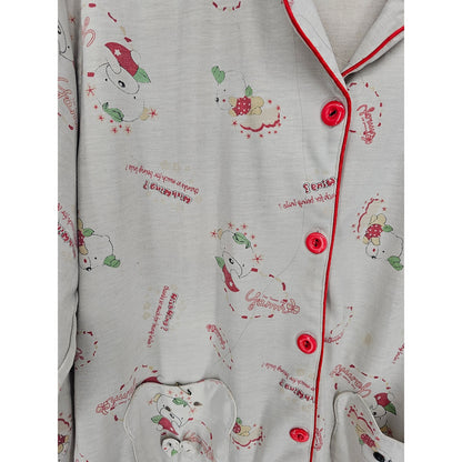 Vintage Medina Womens Sz M Long Sleeve Cotton Pajama Set Wish Wing Anime