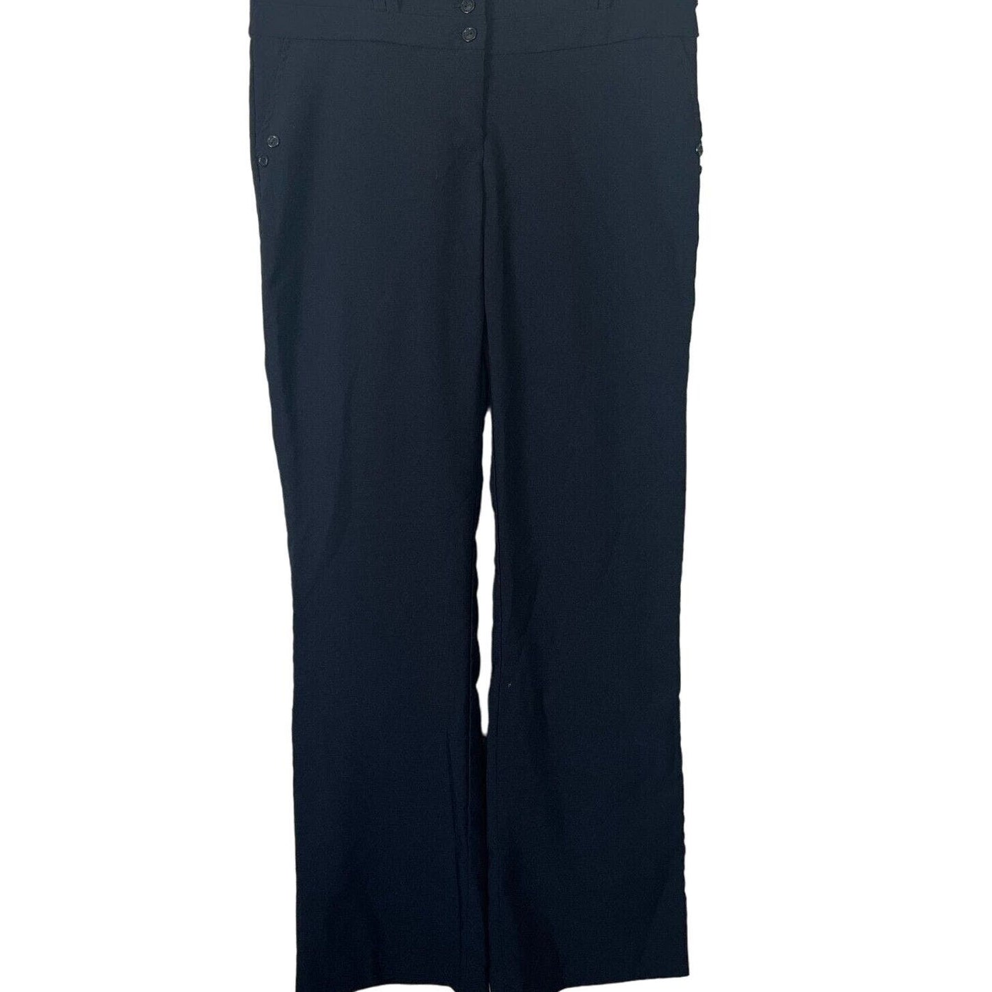 NY Invasion Juniors Sz 11 Flare Leg Career Pants Solid Black Y2K