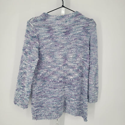 Salon Studio Womens Sz L Long Sleeve Fuzzy Sweater Light Purple