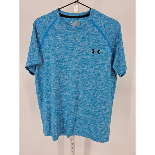 Under Armour Mens Sz M Short Sleeve Loose Fit Athletic T Shirt Bright Blue