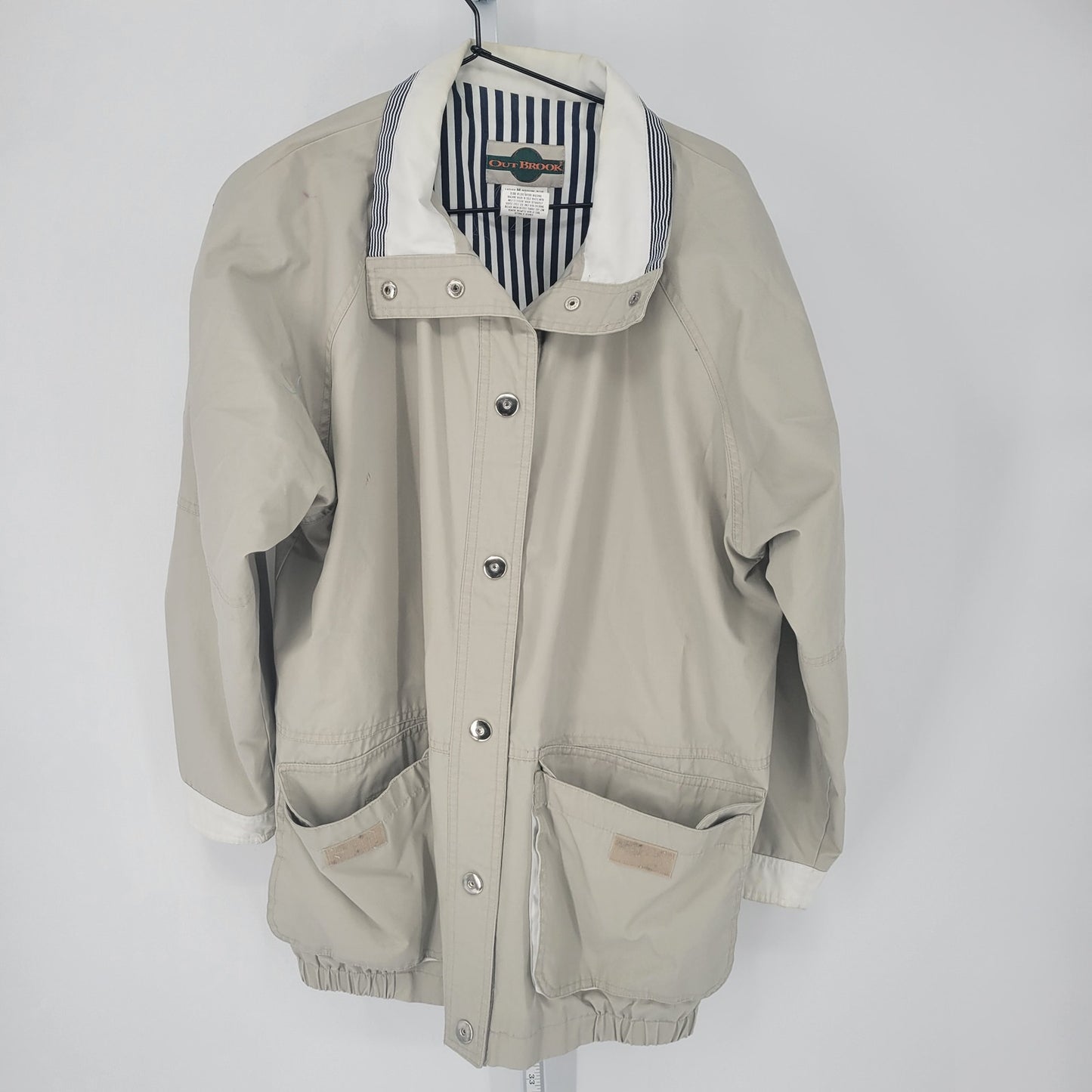 Vintage 1990s Outbrook Womens Sz M Slouchy Jacket Light Beige Button Front