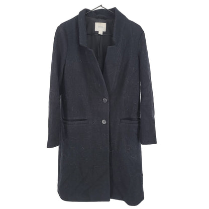 Old Navy Womens Sz M Midi Length Fleece Peacoat Black Button Front