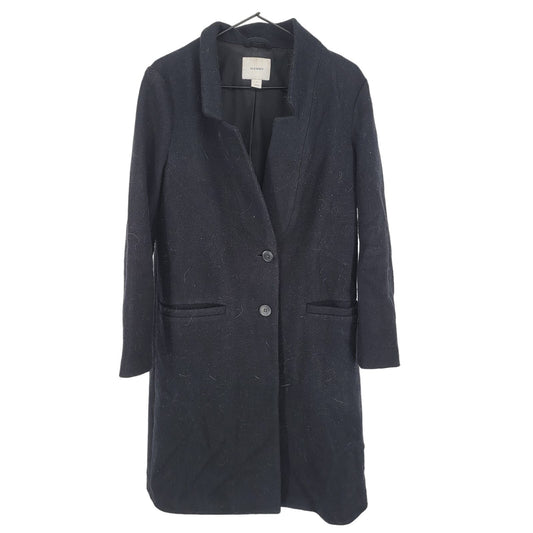 Old Navy Womens Sz M Midi Length Fleece Peacoat Black Button Front