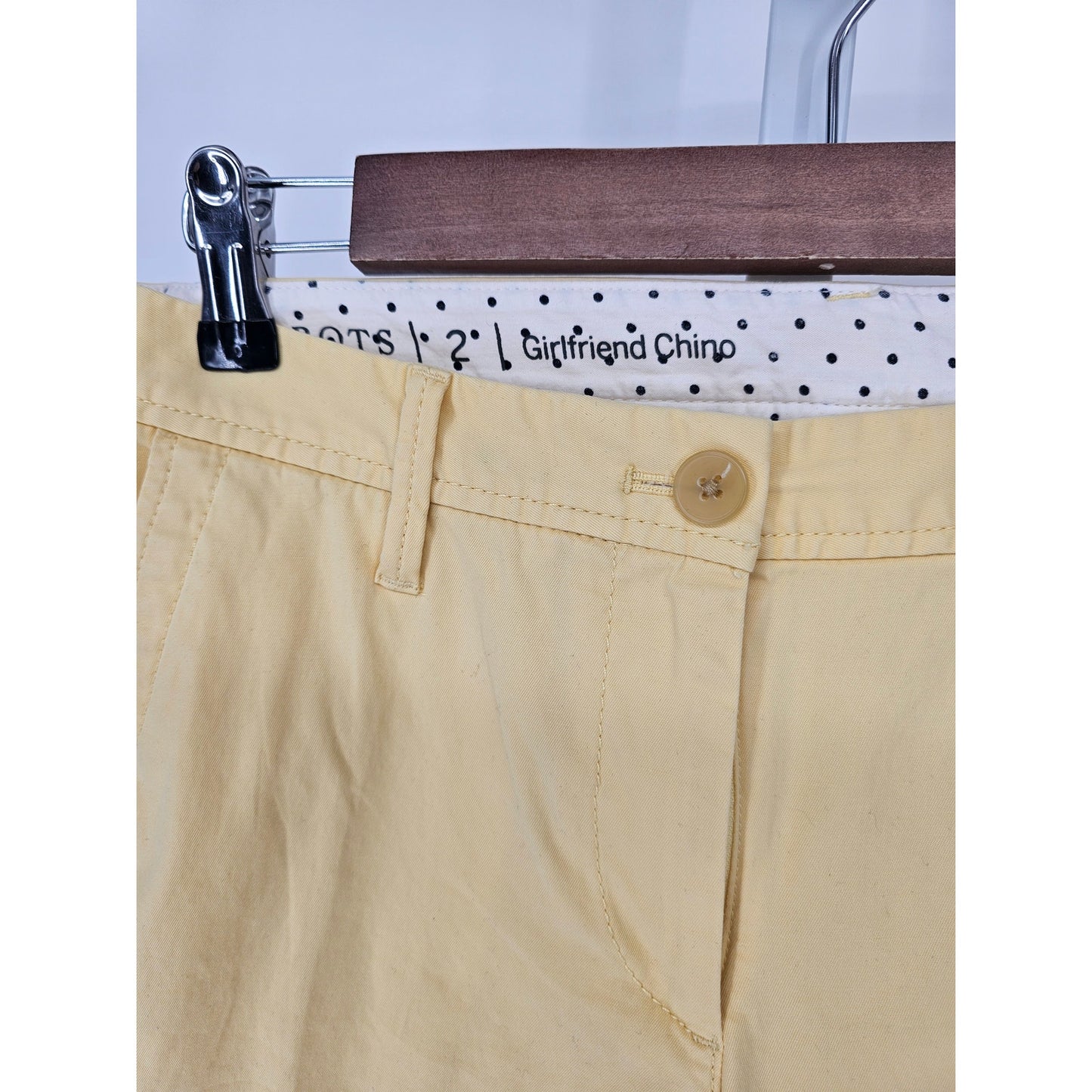 Talbots Womens Sz 2 Girlfriend Chino Dress Pants Butter Yellow Cotton Blend