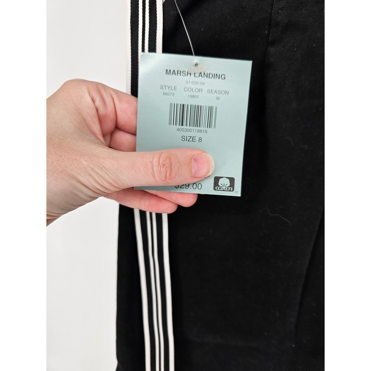 Vintage Marsh Landing Womens Sz 8 Black Cotton Skirt Skort 1990s NEW