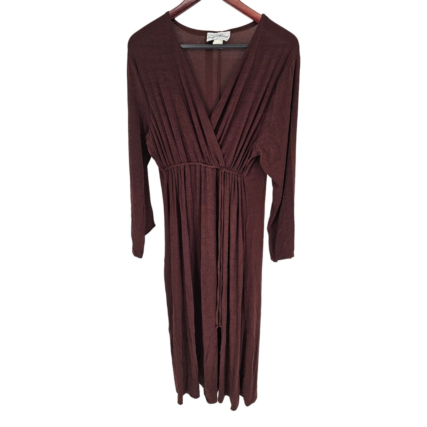 Vintage 1990s Carolyn Strauss Womens Sz 1X Brown Shimmer Formal Maxi Dress