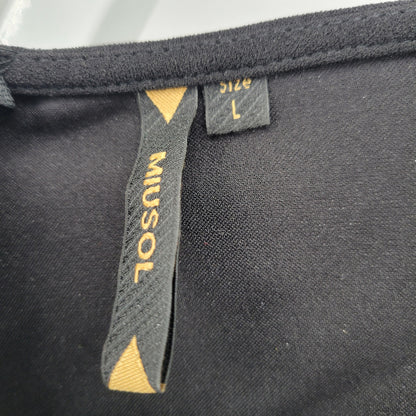 Miusol Womens Sz L Knee Length Black Cocktail Dress Sheath