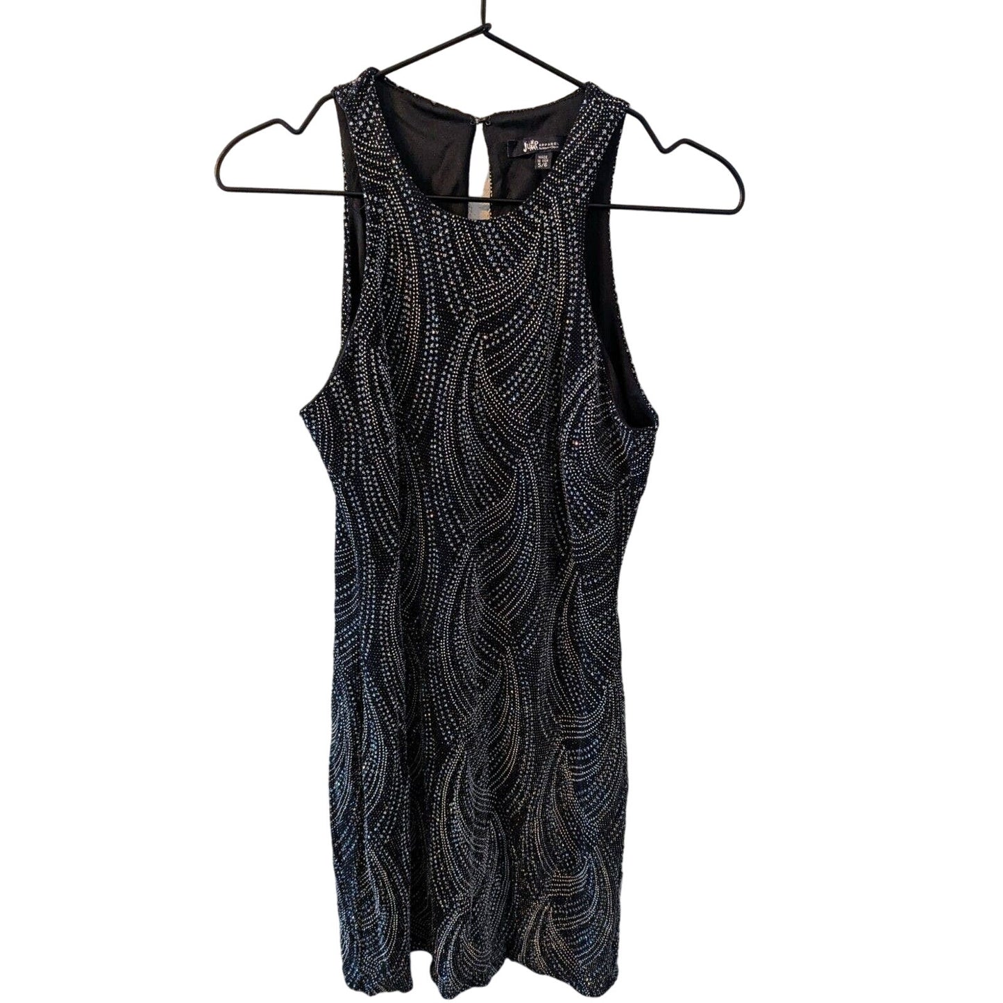 Vintage 1990s Jump Apparel Womens Sz 6 Black and Glitter Cocktail Dress