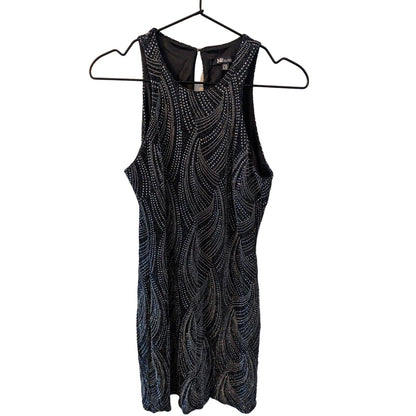 Vintage 1990s Jump Apparel Womens Sz 6 Black and Glitter Cocktail Dress