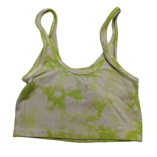 No Boundaries Womens Sz M Ribbed Tie Dye Longline Sports Bra Lime Green