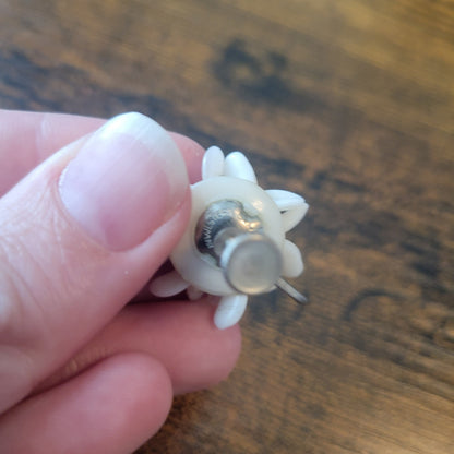 Vintage BARCS Silver TONE Amber Orange Glass CABOCHON Clip ON Earrings