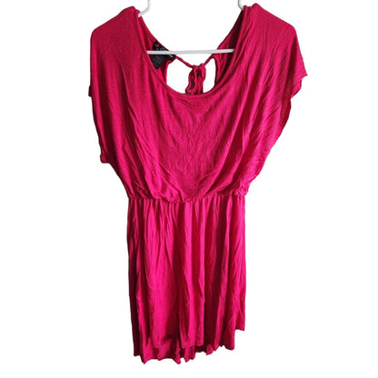 Vintage Y2K Delirious Womens Sz L High Low Hem Mini Dress Bright Pink
