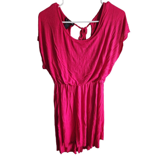 Vintage Y2K Delirious Womens Sz L High Low Hem Mini Dress Bright Pink
