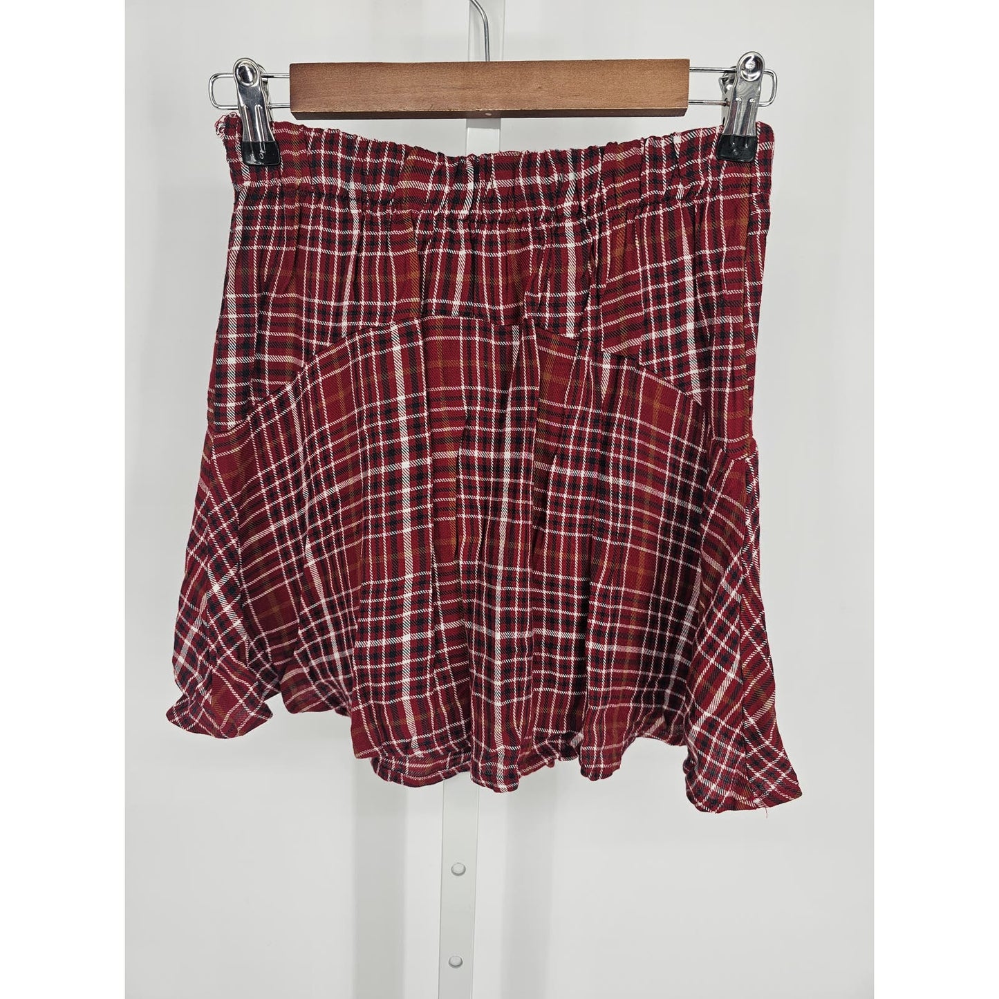 Altard State Womens Sz S Red Black Plaid Skater Skirt Y2K