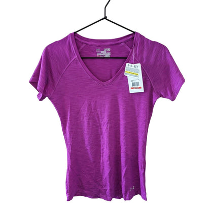 Under Armour Womens Sz XS Short Sleeve Semi Fitted T Shirt Purple NEW