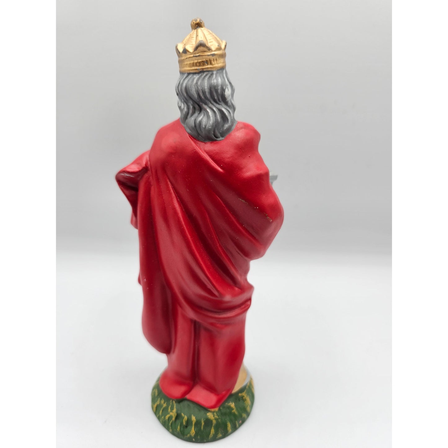 Vintage 1960s Paper Mache Christmas Nativity Figure Wiseman Red Depose Fontanini