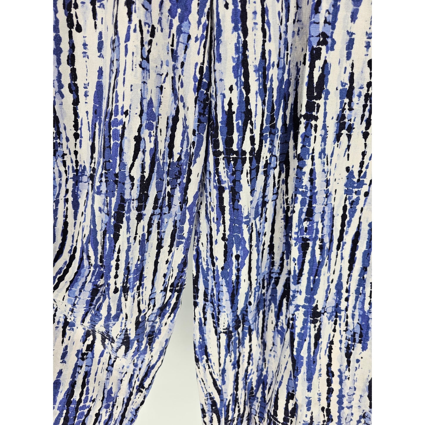 Land N Sea Womens Sz M Wide Leg Pull On Linen Pants Black White Beachy