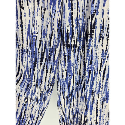 Land N Sea Womens Sz M Wide Leg Pull On Linen Pants Black White Beachy