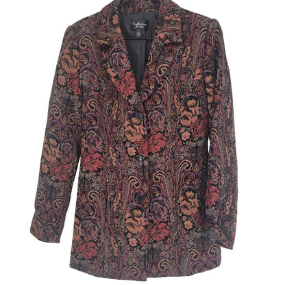 Katherine New York Womens Sz M Vintage 1990s Blazer Tapestry Style Floral