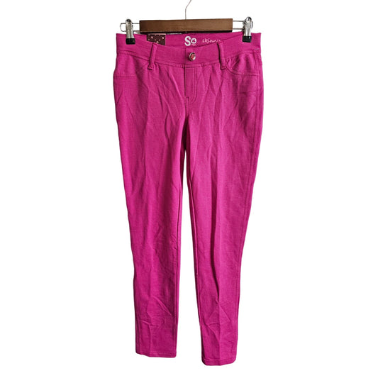 SO Girls Sz 14 Adjustable Waist Jegging Pants Pink Shimmer Sparkle