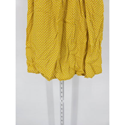 Old Navy Womens Sz M Sleeveless Sundress Dress Mustard Yellow Floral