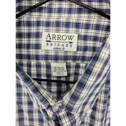 Arrow Brigade Mens 15 - 32/33 Long Sleeve Dress Shirt Athletic Fit Purple Palid