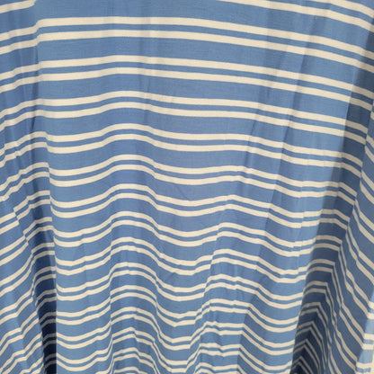 Time and Tru Womens Sz M Knee Length Shirt Dress Blue White Striped Sleeveless