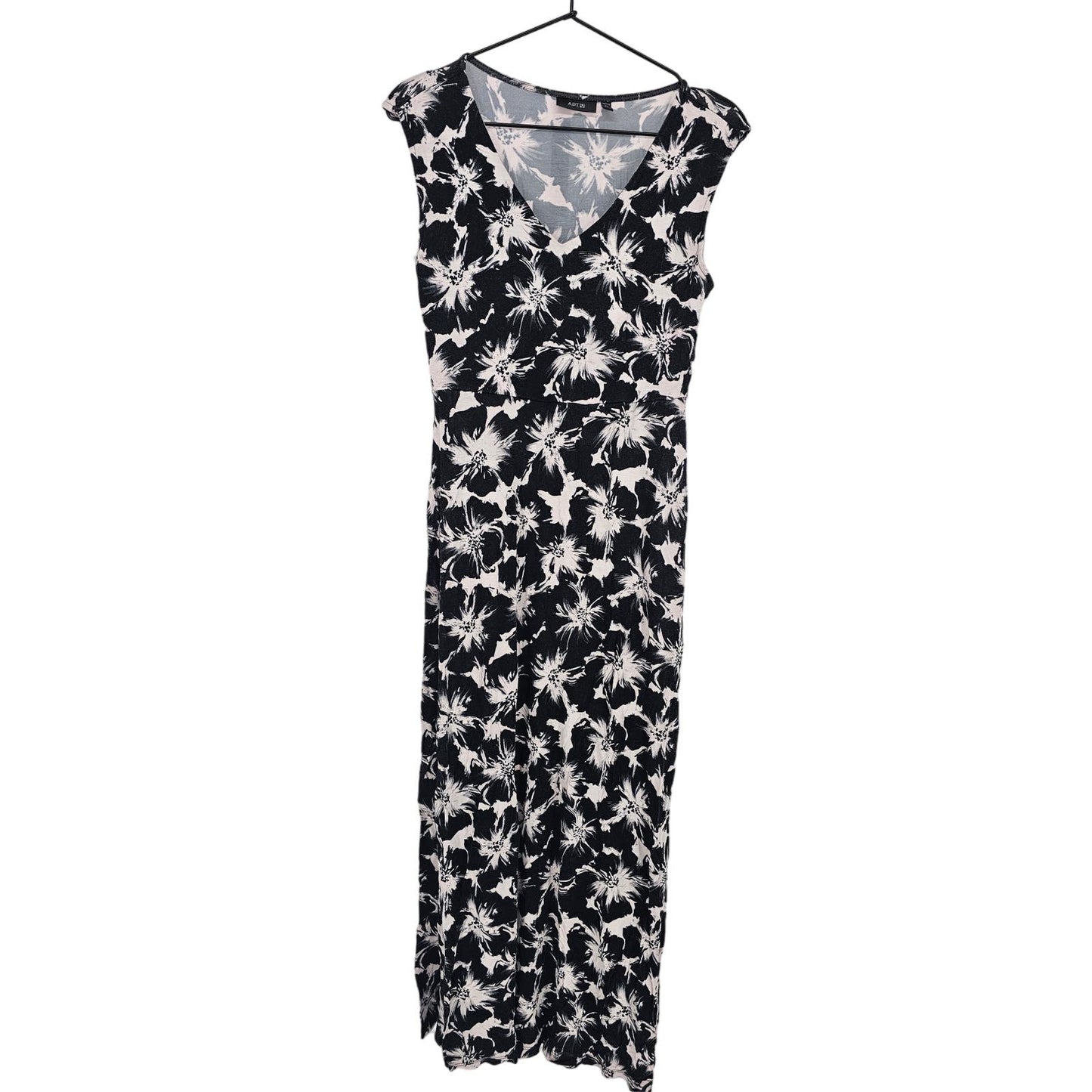 APT 9 Womens Sz PS Petite Sleeveless Maxi Dress Black and White Floral