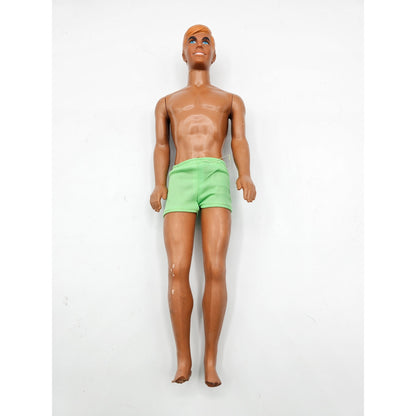 Vintage 1975 Malibu Ken Barbie Doll in Green Swimsuit Molded Blonde Hair