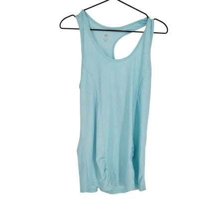 Gaiam Womens Sz L Racerback Loose Fit Athletic Tank Top Light Blue