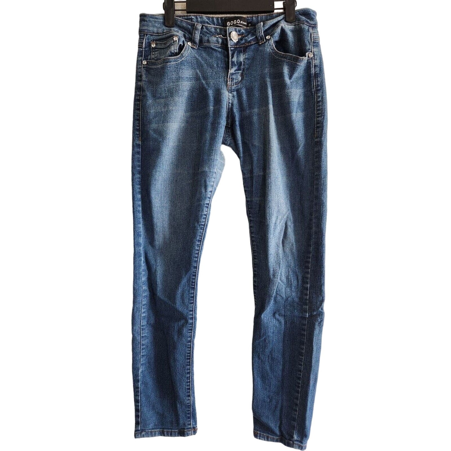 Gogo Jeans Juniors Sz 9 Medium Wash Skinny Jeans Flap Pocket