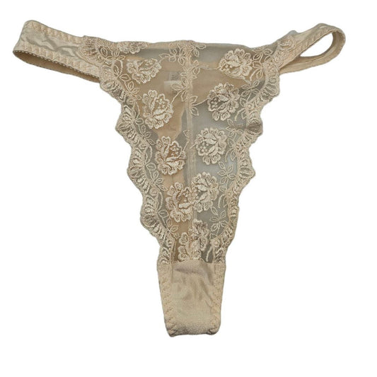 Vintage 90’s Victorias Secret Second Skin SatinVstring Thong Size L Lace Front