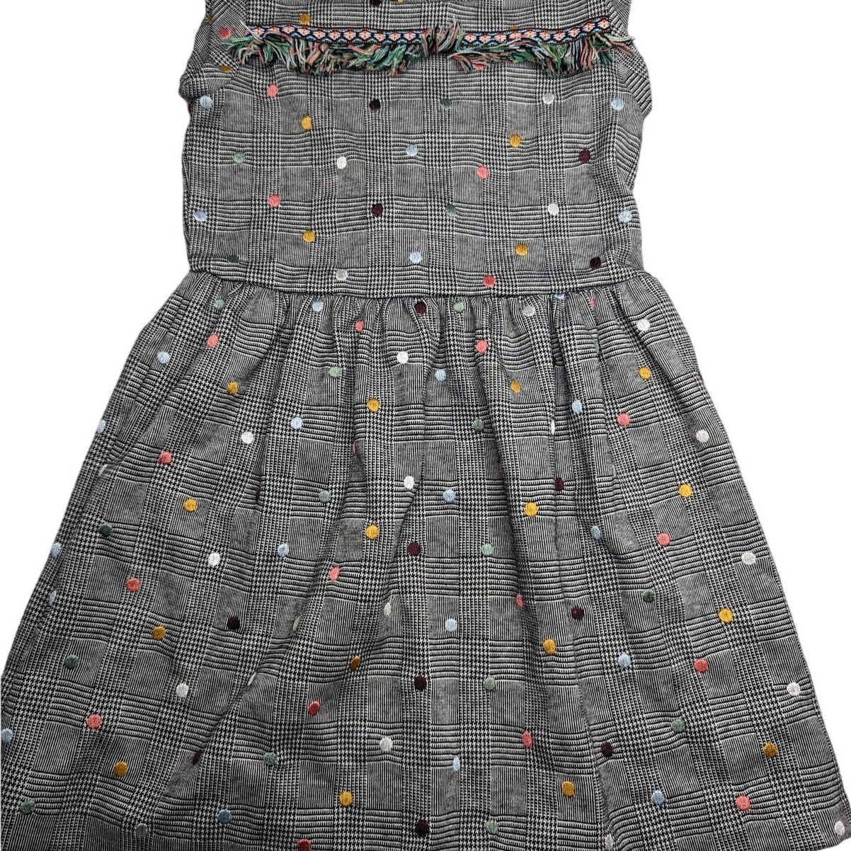 Pastourelle by Pippa & Julie Boutique Girls Sz S (6) Plaid Polka Dot Dress