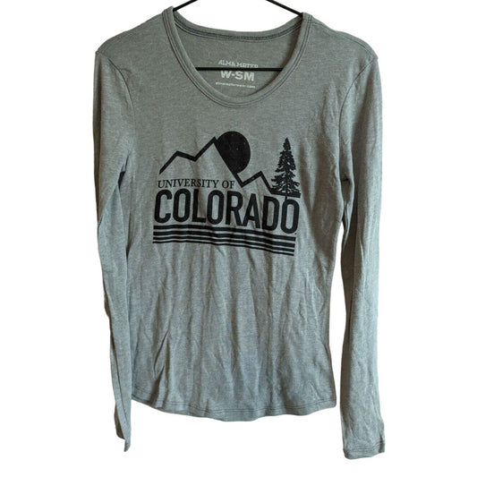 University of Colorado Womens Sz S Long Sleeve T Shirt Gray NEW