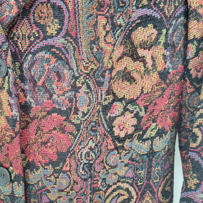 Katherine New York Womens Sz M Vintage 1990s Blazer Tapestry Style Floral