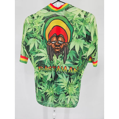 Bob Marley Reggae Rastaman Mens Sz L Full Zip  Zion Cycling Jersey