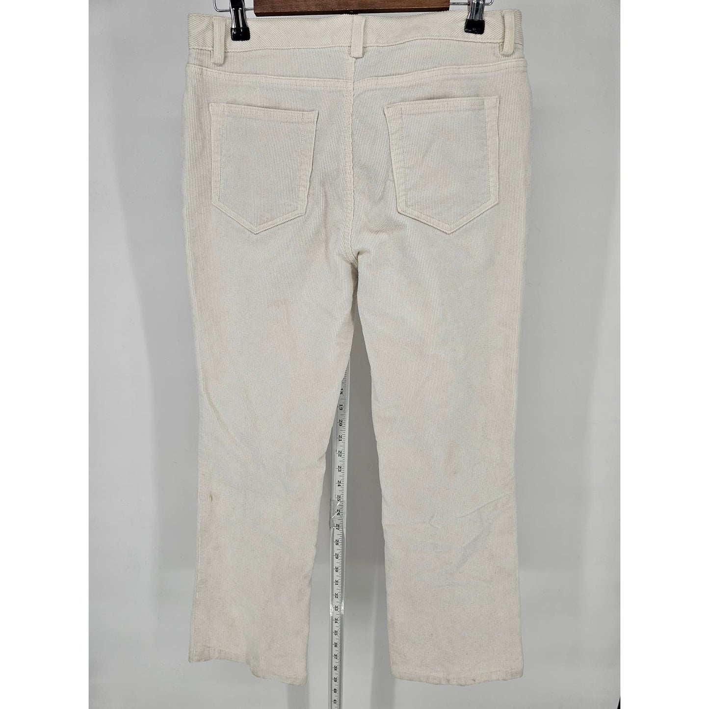 Lands End Womens Sz 10 Bootcut Cotton Corduroy Pants White Cream