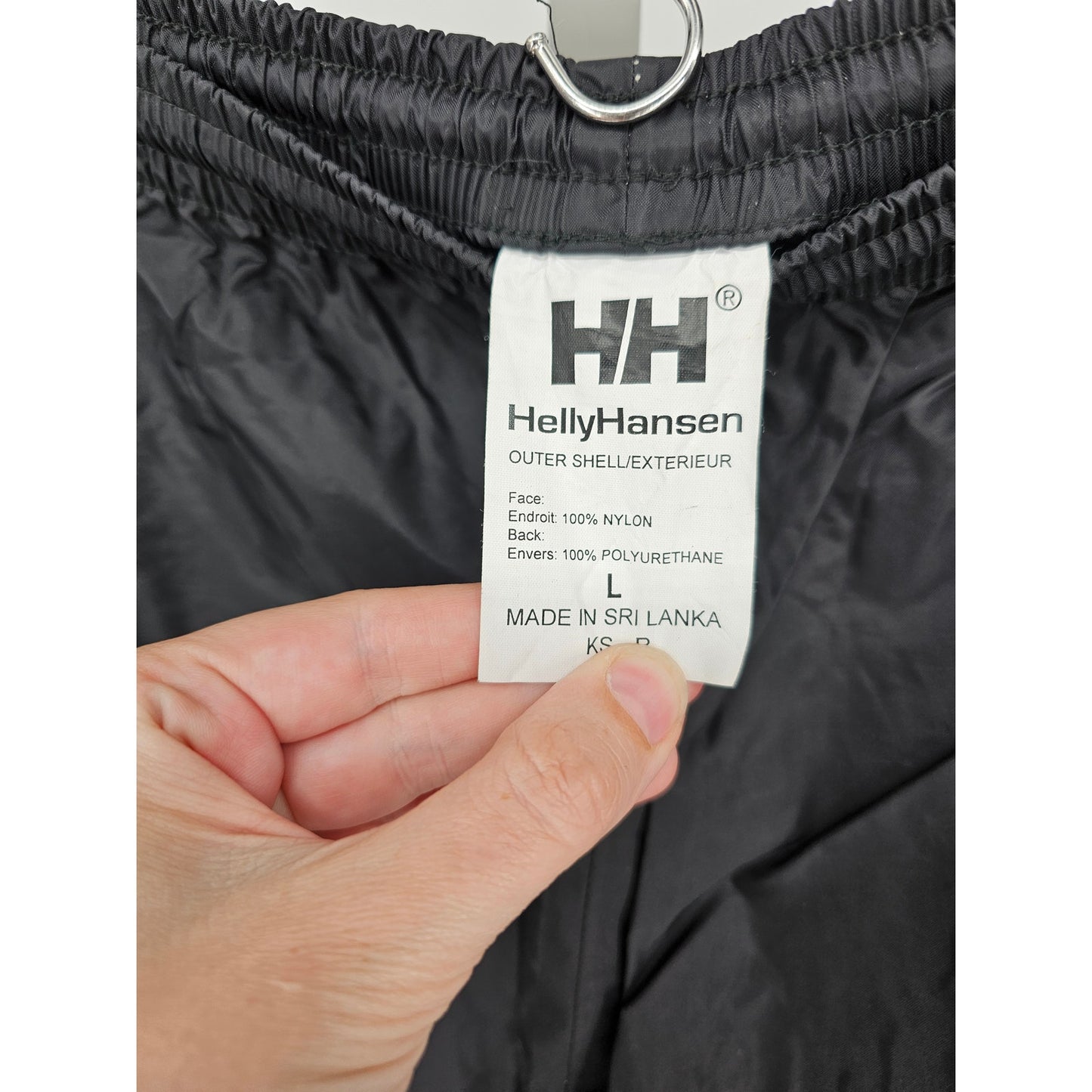 Mens Helly Hansen Large Black Outdoor Pants Waterproof Breathable Packable Nylon