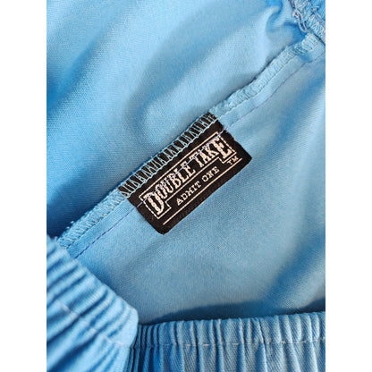 Vintage 1980s Double Take Womens Sz L Pull On Elastic Waist Capri Pants Blue