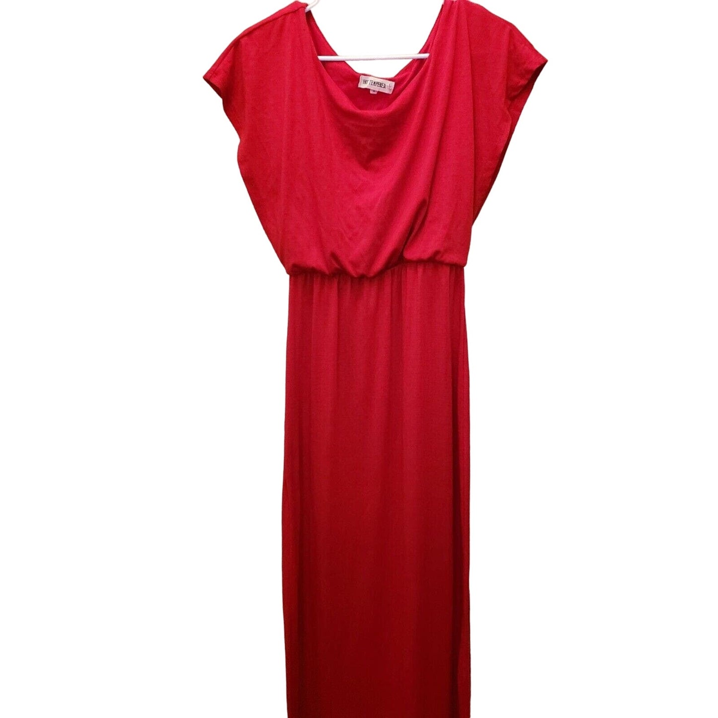 Hot Tempered Womens Sz S Solid Bright Red Maxi Dress