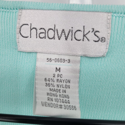 Chadwicks Womens Sz M Sleeveless Knit Blouse Light Blue