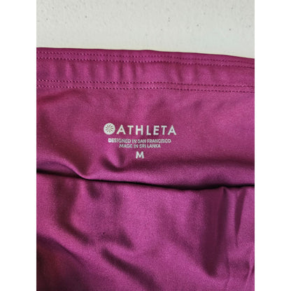 Athleta Womens Sz M Cropped Compression Athletic Leggings Solid Purple